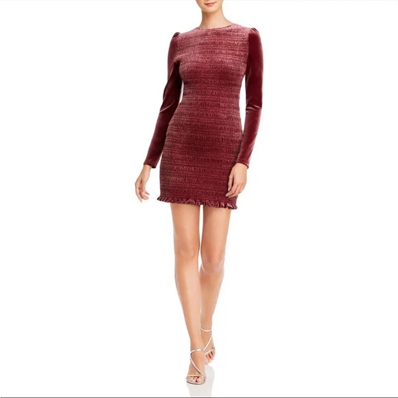 Aqua NWT dress velvet in colour red wine, size small - Picture 1 of 2